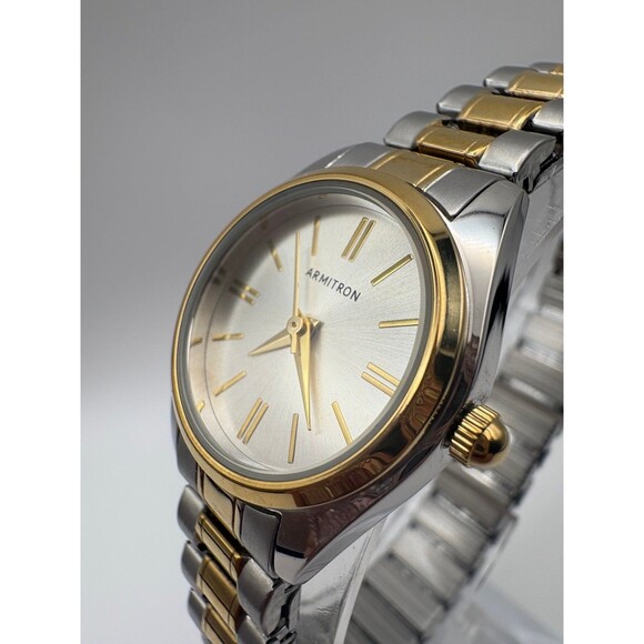 Armitron Ladies Two-Tone Expansion Watch 75/5300TT Silver Sunray Dial - Picture 2 of 6